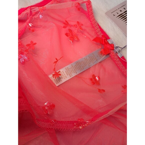 Savage x Fenty Foiled Sprigs Embroidered String Bikini Panties Pink Size 2X NWT - Picture 5 of 8